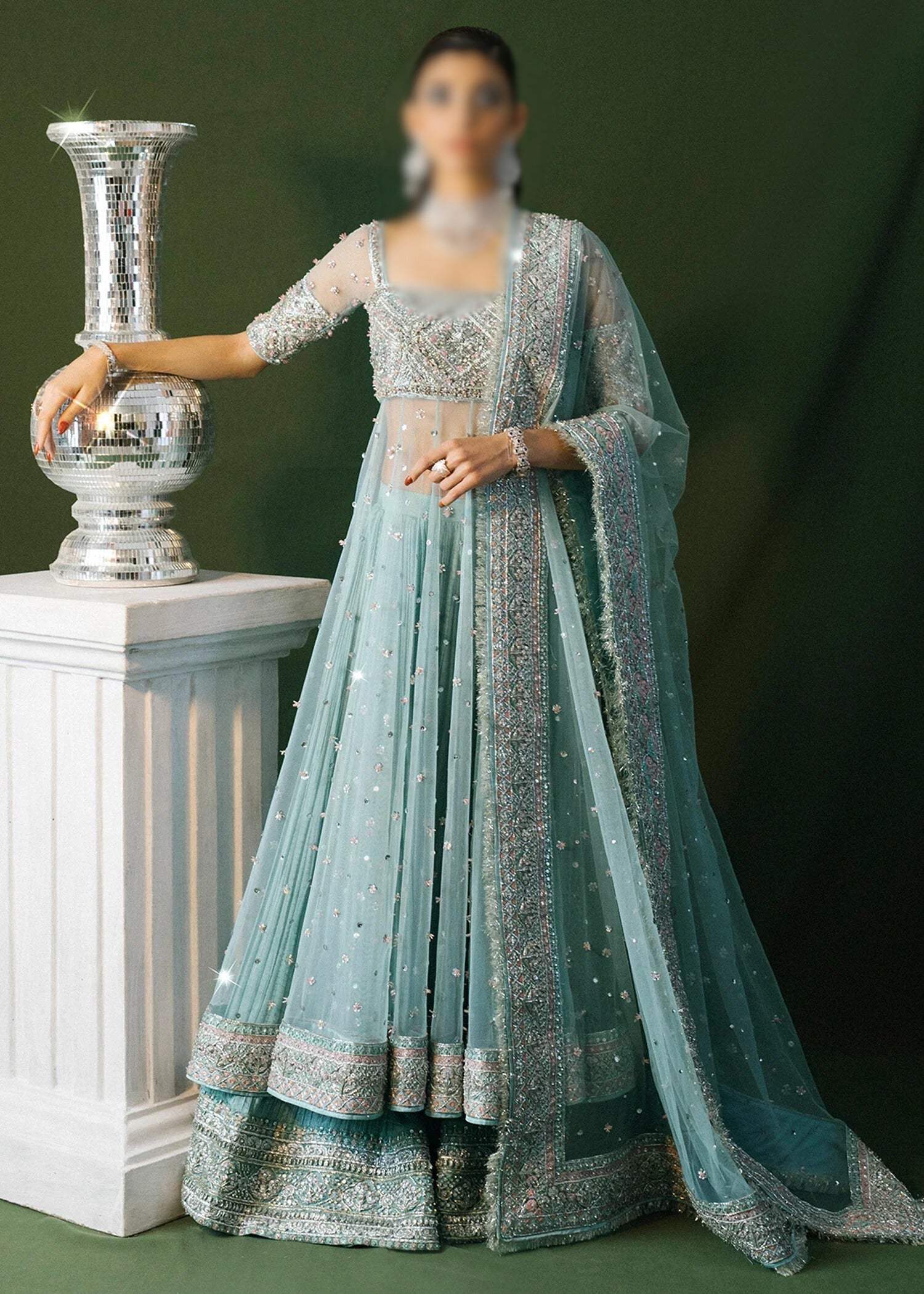 Hussain Rehar SAAHIL Formals Jhil Mil SAAHIL Net Maxi - 09350