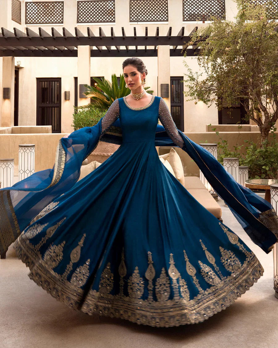 Faiza Saqlain RISMA Chiffon Embroidered & Hand Embellished Maxi - J0180