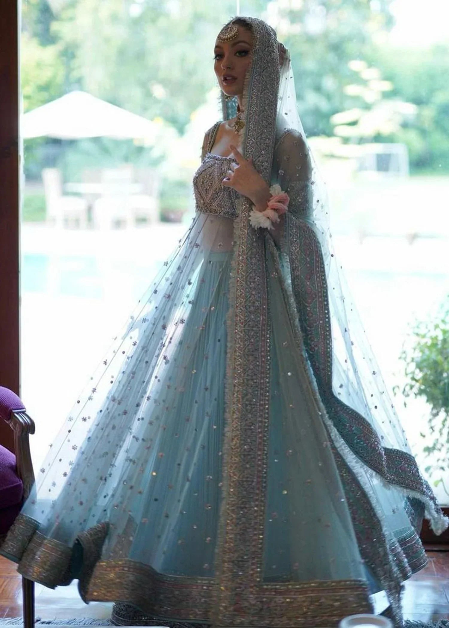 Hussain Rehar SAAHIL Formals Jhil Mil SAAHIL Net Maxi - 09350