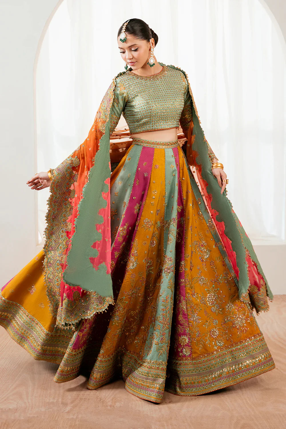 Baroque Silk Embroidered Maxi - J0484