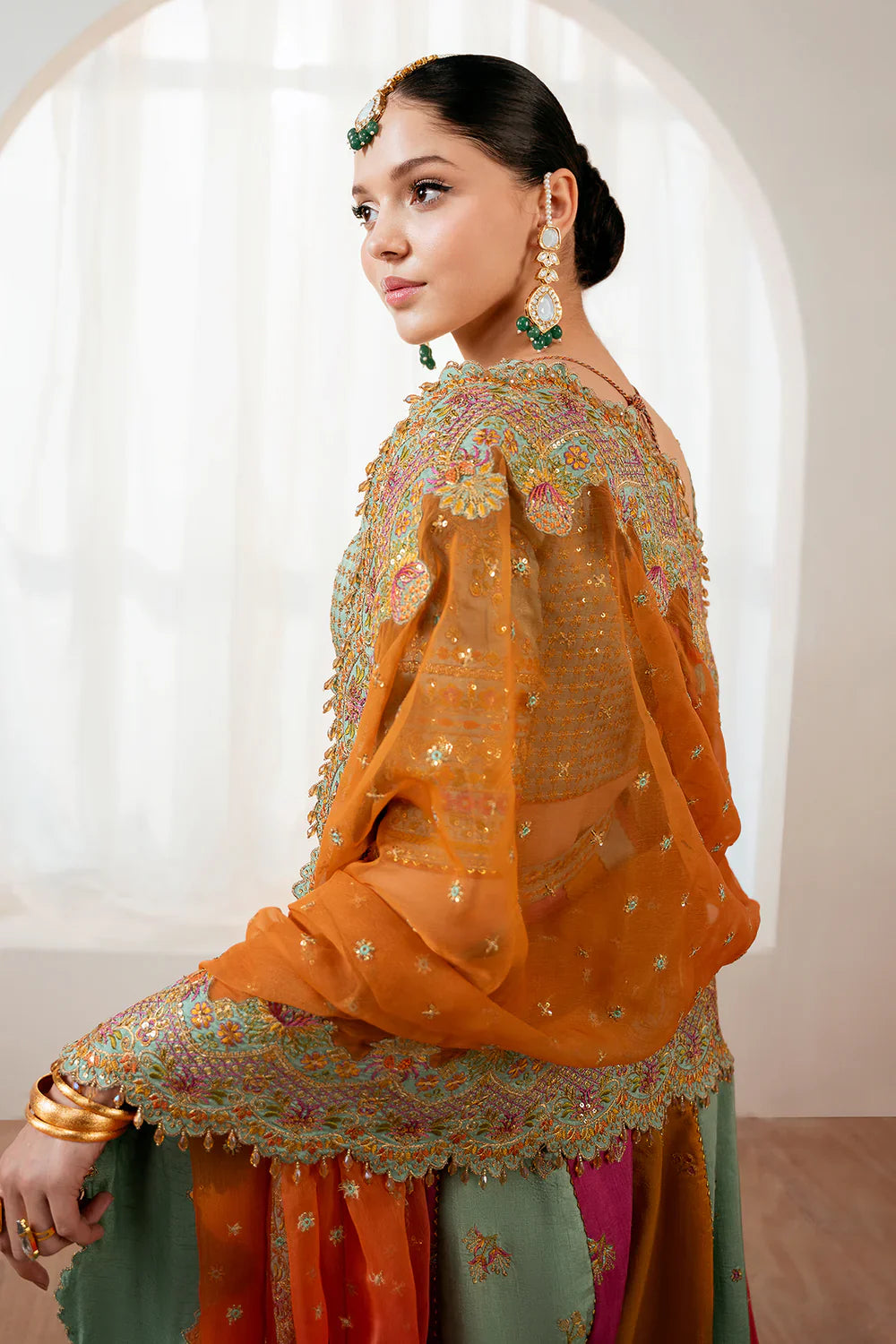 Baroque Silk Embroidered Maxi - J0484
