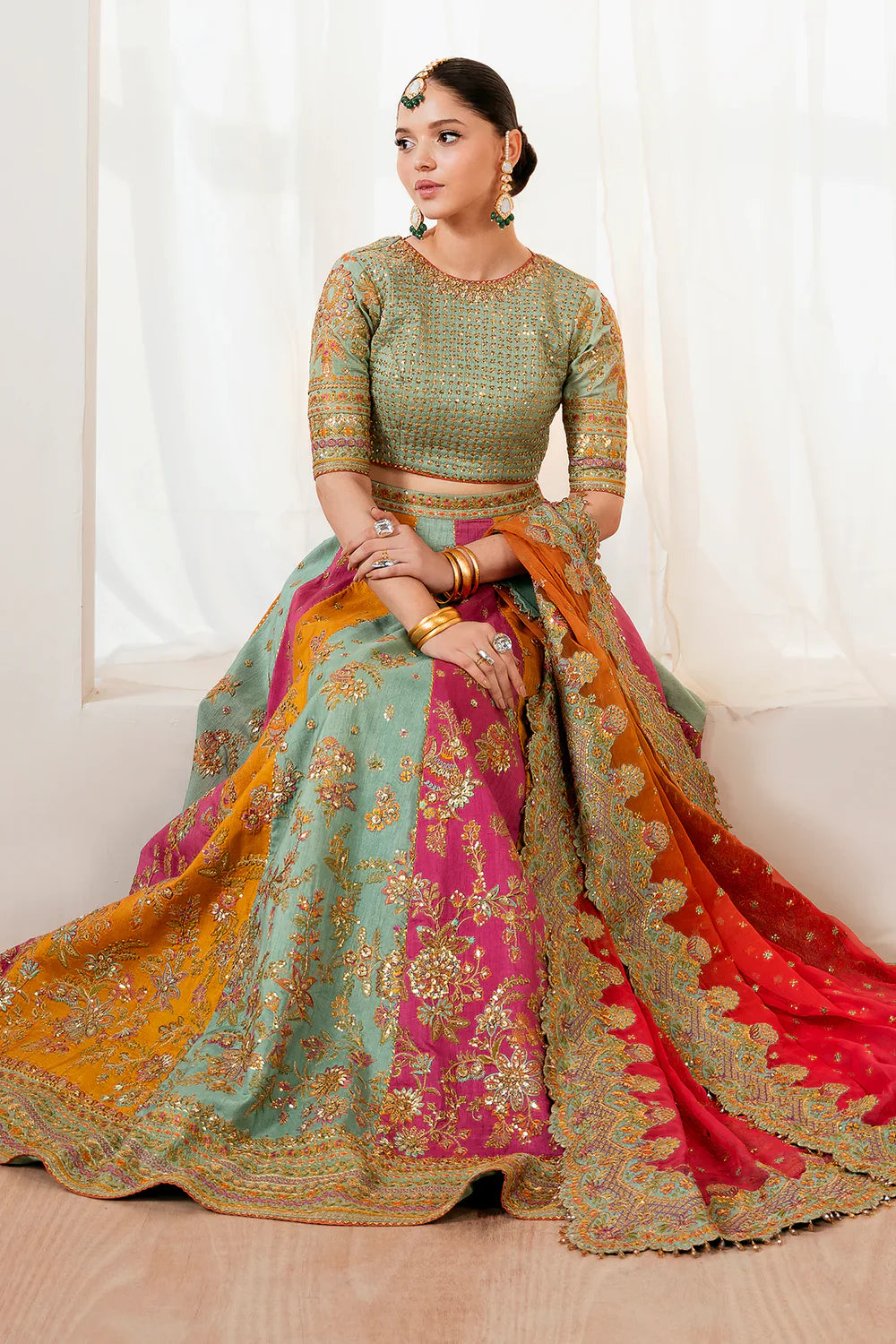 Baroque Silk Embroidered Maxi - J0484