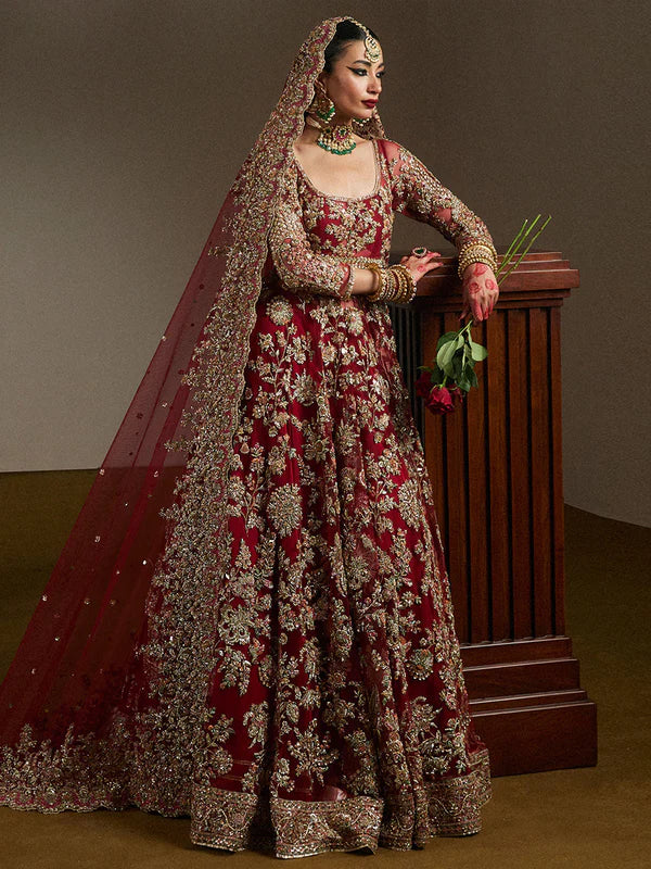 Hussain Rehar Net Hand Embellished & Embroidered Maxi - J0220