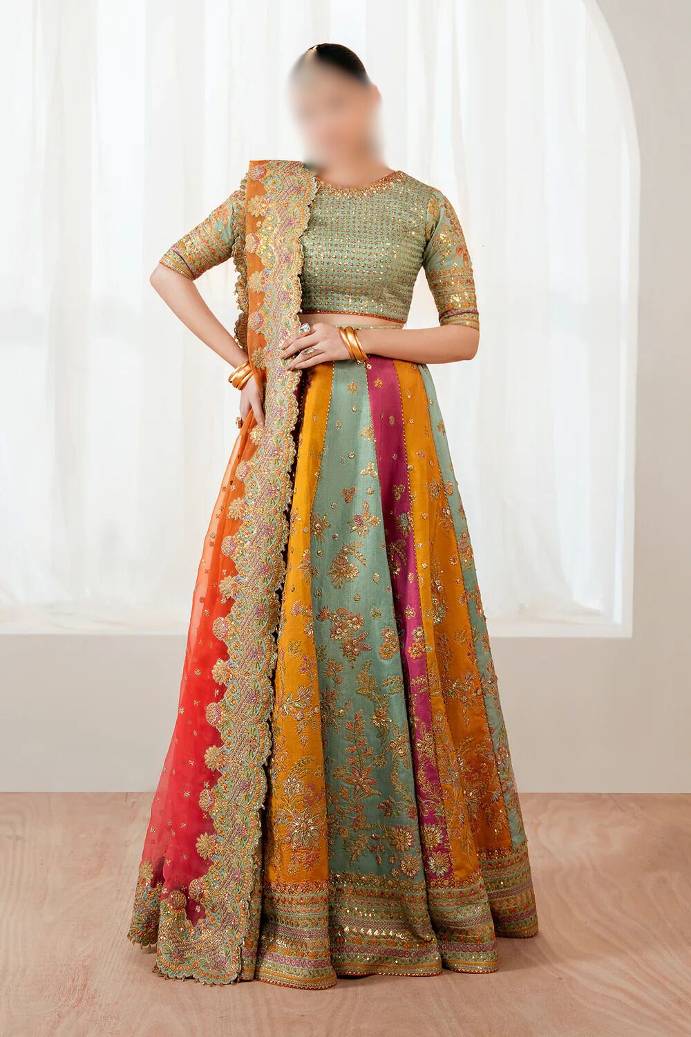 Baroque Silk Embroidered Maxi - J0484