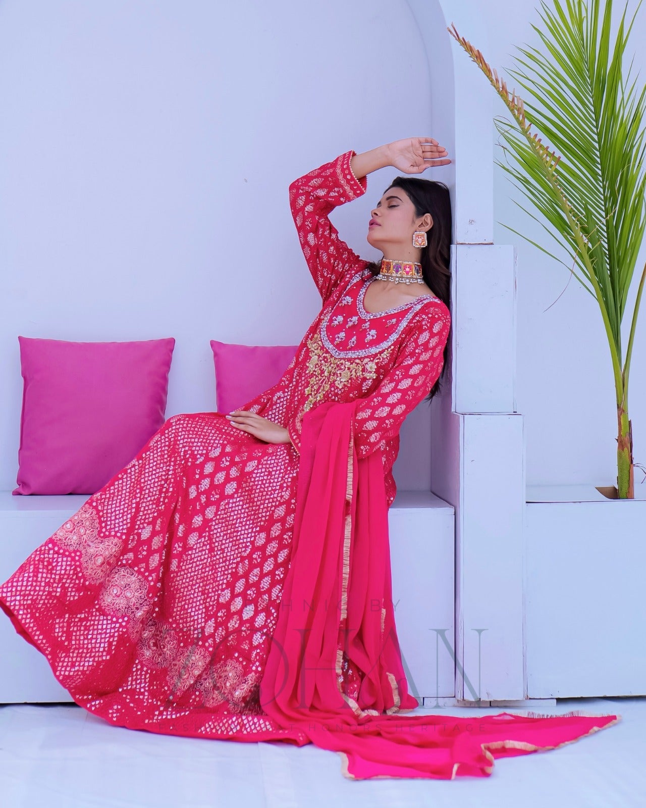 Original Factory Leftover Ethnic by Zohan Chiffon Hand Embellished & Embrodiered Formal 3 Piece Maxi Stitched - 0669